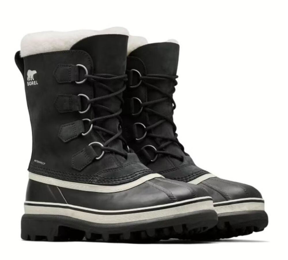 Sorel Caribou WP Black Stone Water Resistant Winter Boot Women's sz 8